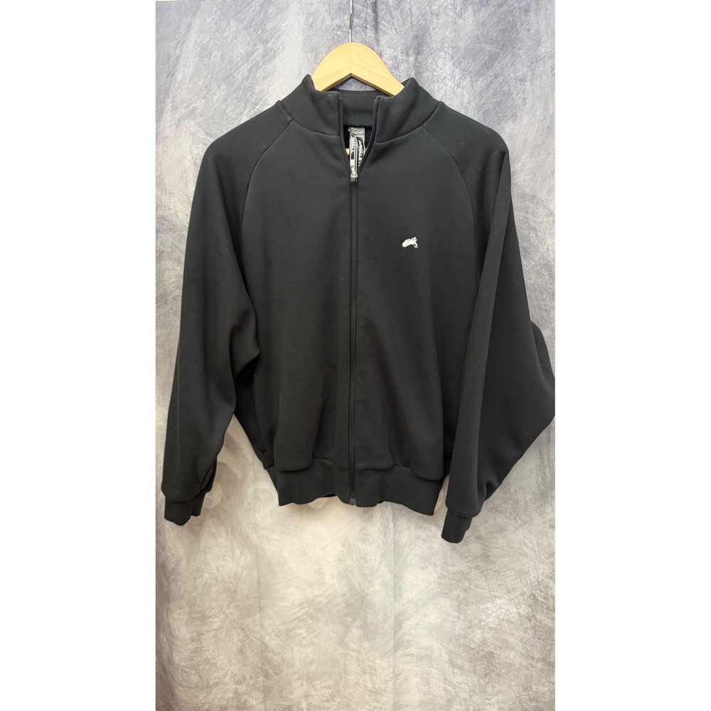 Alphalete Mens Full Zip Track‎ Jacket Black Mock Neck Graphic Small